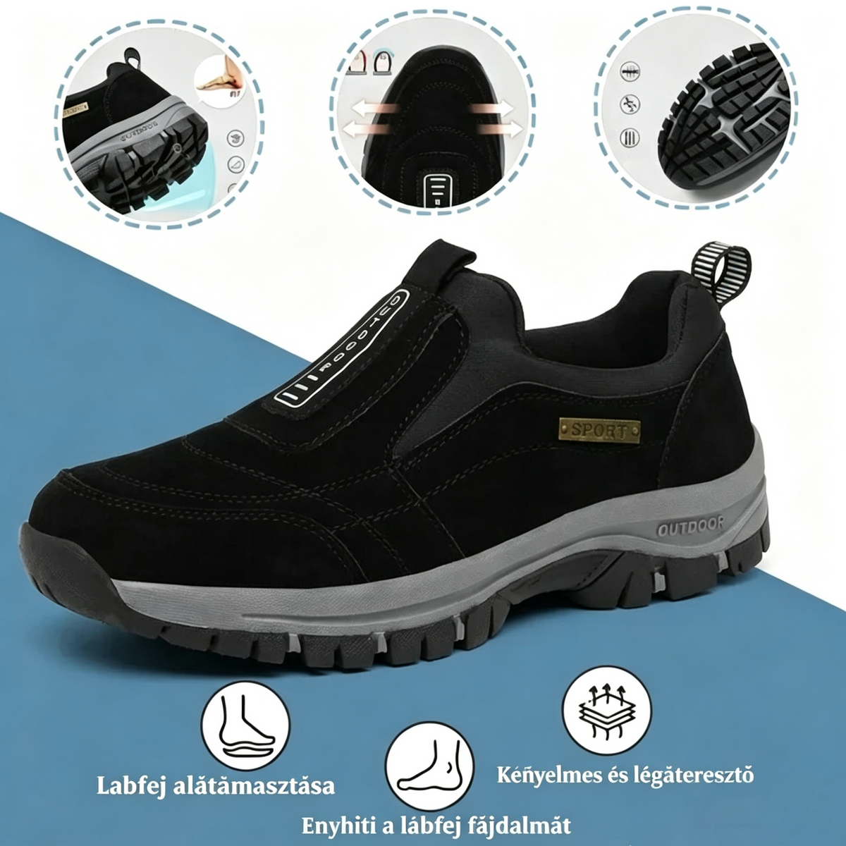 🔥 Mai ajánlat: 50% kedvezmény! 👞 Kiváló minőségű ortopédiai velúr cipők ✅ ✅ Lábboltozat-támasz: Egész napos kényelem